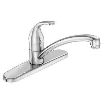 Moen Adler Series 87603 Kitchen Faucet, 1.5 gpm, 3-Faucet Hole, Brass/Metal, Chrome Plated, Deck Mounting, Lever Handle