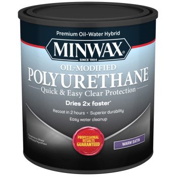 Minwax 630250444 Polyurethane, Liquid, Clear, 1 qt, Can