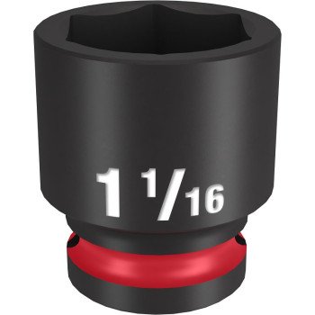 Milwaukee SHOCKWAVE Impact Duty Series 49-66-6211 Shallow Impact Socket, 1-1/16 in Socket, 1/2 in Drive, Square Drive