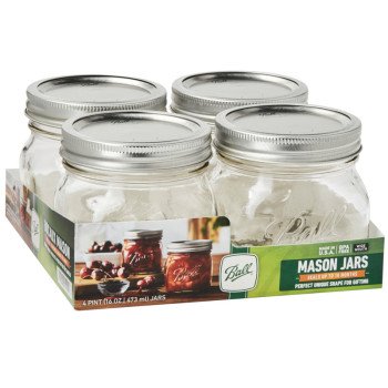 BERNARDIN Elite Series 6052864402 Mason Jar, 500 mL Capacity, Silver Cap/Lid