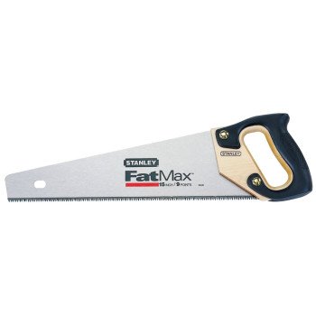 STANLEY 20-045 Handsaw, 15 in L Blade, 8 TPI, Ergonomic Handle, Rubber/Wood Handle