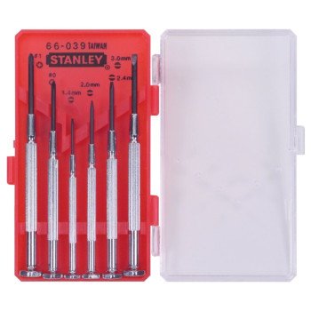 STANLEY 66-039 Screwdriver Set, Steel, Blue, Red