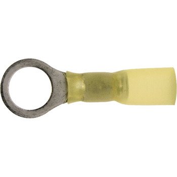 Calterm 65726 Ring Terminal, 12 to 10 AWG Wire, Copper Contact, Yellow