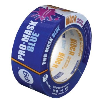 IPG 9533-2 Masking Tape, 60 yd L, 1.87 in W, Crepe Paper Backing, Blue