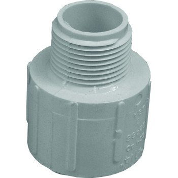 IPEX 435618 Pipe Adapter, 1-1/4 x 1 in, Slip x MPT, PVC, White, SCH 40 Schedule, 370 psi Pressure