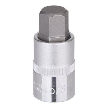 Vulcan 3506012313 Fractional Hex Bit Socket, 5/8 in Tip, 1/2 in Drive, Chrome, 2-1/2 in OAL