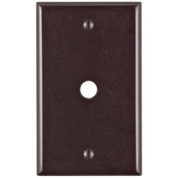 Leviton 85013 Telephone/Cable Wallplate, 4-1/2 in L, 2-3/4 in W, 1 -Gang, Thermoset Plastic, Brown, Smooth