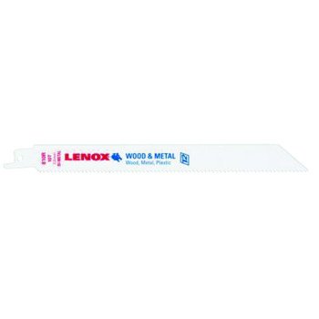 Lenox 20590B810R Reciprocating Saw Blade, Applicable Materials: Non-Ferrous Metal, Plastic, Wood, 3/4 in W, 8 in L