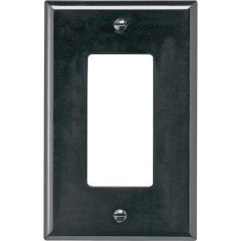 Eaton Wiring Devices PJ26BK Wallplate, 4-7/8 in L, 3-1/8 in W, 1 -Gang, Polycarbonate, Black, High-Gloss