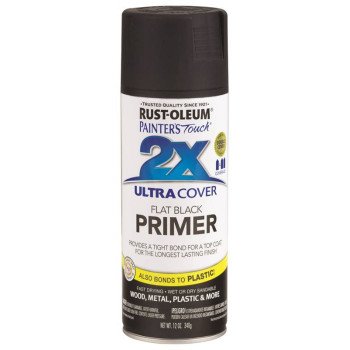 Rust-Oleum 249846 Spray Paint, Flat, Black, 12 oz, Can