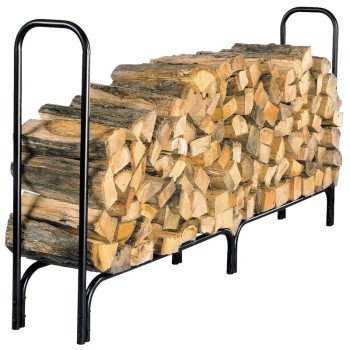 Shelter SLRXL Extra Large Log Rack, 13 in W, 96 in D, 45 in H, Steel Base, Powder-Coated, Black