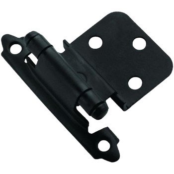 Amerock BPR3428FB Hinge, 180 deg Hinge Opening, 3/8 in Inset, Self-Closing Close, Matte