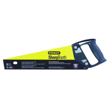 STANLEY Tradecut STHT20348 Panel Saw, 15 in L Blade, 8 TPI, Comfort Grip Handle, Plastic Handle