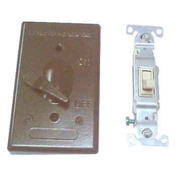 BWF 611AB-1 Toggle Switch Cover, 4-9/16 in L, 2-13/16 in W, Metal, Bronze, Powder-Coated