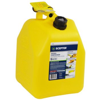 Scepter FG4D511 Diesel Can, 5 gal, Polypropylene, Yellow