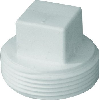 IPEX 193051S Cleanout Plug, 1-1/2 in, MNPT, PVC, White, SCH 40 Schedule