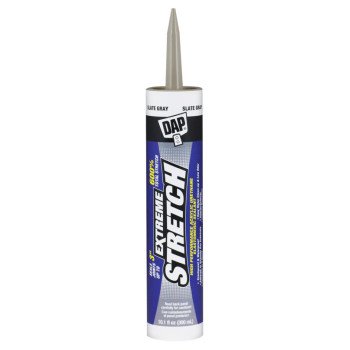 DAP EXTREME STRETCH 7079818710 Premium Elastomeric Sealant, Gray, 24 hr Curing, 40 to 100 deg F, 10.1 fl-oz Cartridge