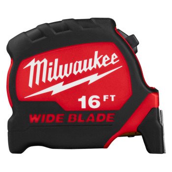 Milwaukee 48-22-0216 Tape Measure, Wide Blade, 16 ft L Blade, 1-5/16 in W Blade, Steel Blade, ABS Case, Closed Case