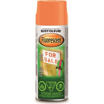 Rust-Oleum N1954830 Fluorescent Spray Paint, Matte, Fluorescent Orange, 312 g, Can