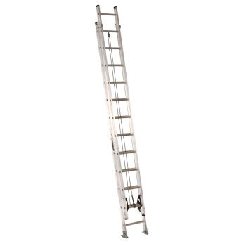 Louisville AE2200 Series AE2224 Extension Ladder, 23 ft 8 in H Reach, 300 lb, 24-Step, 1-1/2 in D Step, Aluminum