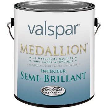 Valspar 24051GAL Interior Paint, Semi-Gloss, Clear, 1 gal, Can, Latex Base