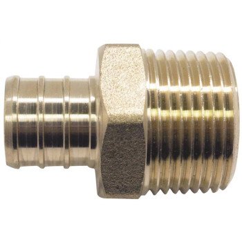 Apollo APXMA34345PK Pipe Adapter, 3/4 in, PEX x MPT, Brass, 200 psi Pressure