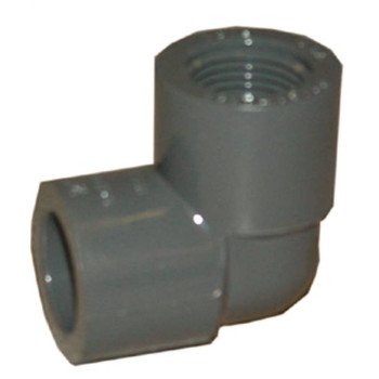 Lasco 807005BC Pipe Elbow, 1/2 in, Slip x Female, 90 deg Angle, PVC, SCH 80 Schedule