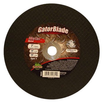 Gator 9641 Cut-Off Wheel, 7 in Dia, 1/8 in Thick, 5/8 in Arbor, Aluminum Oxide Abrasive