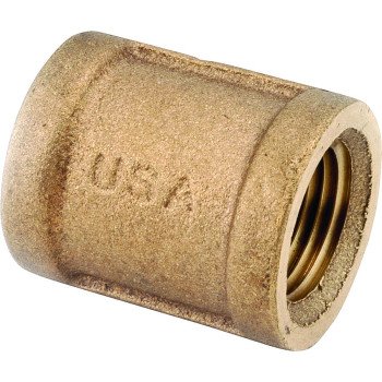 Anderson Metals 738103-08 Pipe Coupling, 1/2 in, FIPT, Brass