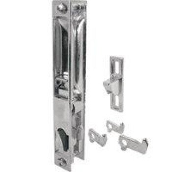 Prime-Line C 1045 Handleset, Aluminum, Chrome, For: 1 to 1-1/8 in THK Glass Sliding Doors, Mortise Lock Systems