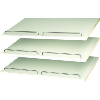 Easy Track RS1600 Shoe Shelf with Rail, White, 3-Shelf, 24 in W