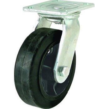 Shepherd Hardware 9493 Swivel Caster, 6 in Dia Wheel, 2 in W Wheel, Rubber Wheel, 410 lb