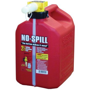 No-Spill 1405 Gas Can, 2.5 gal Capacity, Plastic, Red