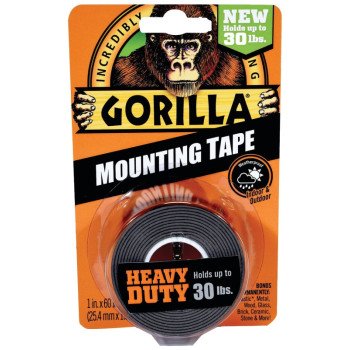 Gorilla 6055002 Mounting Tape, 60 in L, 1 in W, Black