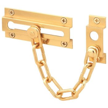 Defender Security U-9907 Chain Door Guard, Solid Brass, Polished Brass