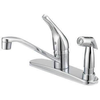 Boston Harbor FS610045CP Kitchen Faucet, 1.8 gpm, 1-Faucet Handle, 4-Faucet Hole, Metal/Plastic, Chrome Plated