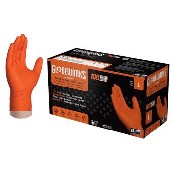 GWON46100 GLOVE NITRILE ORNG L