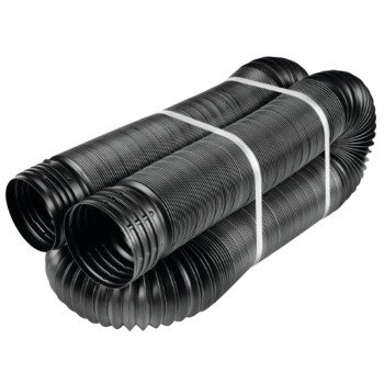 Amerimax 51110 Drain Pipe Tubing, 4 in, PVC, Black, 25 ft L