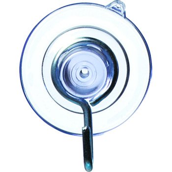 Adams 7500-77-3848 Suction Cup with Hook, Steel Hook, PVC Base, Clear Base, 1-1/8 in Base, 1 lb Working Load