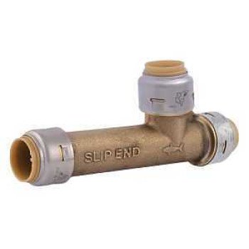 SharkBite Max UR3362A Pipe Tee, 1/2 x 1/2 x 1/2 in, PTC, Brass, 250 psi Pressure