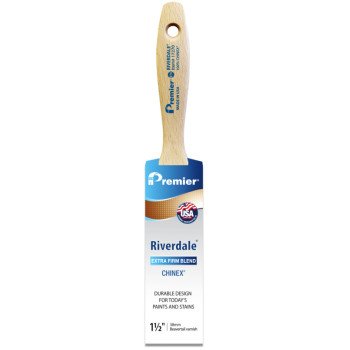 Premier Riverdale 17270 Paint Brush, 1-1/2 in W, Beavertail Varnish Brush, 2-7/16 in L Bristle, Chinex Bristle