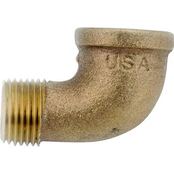 Anderson Metals 738116-02 Street Pipe Elbow, 1/8 in, FIP x MIP, 90 deg Angle, Brass, Rough, 200 psi Pressure