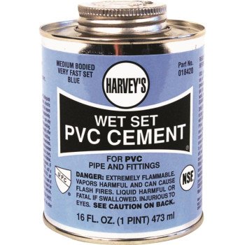 Harvey 18420-12 Solvent Cement, 16 oz Can, Liquid, Blue