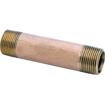 Anderson Metals 38300-1255 Pipe Nipple, 3/4 in, NPT, Brass, 810 psi Pressure, 5-1/2 in L