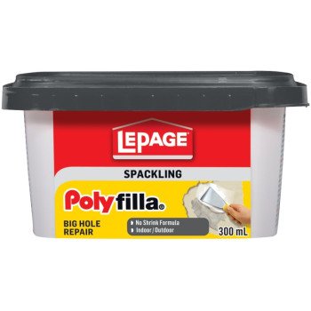 LePage Polyfilla 1256103 Spackling, Milky White, 300 mL Tub