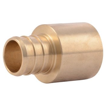 SharkBite UC606LFA Hose to Pipe Adapter, 3/4 in, PEX Barb x Female Sweat, DZR Brass, 200 psi Pressure