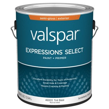 Valspar Expressions Select 4600 028.0046003.007 Latex Paint, Acrylic Base, Semi-Gloss Sheen, Tint Base, 1 gal