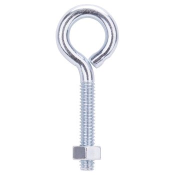 ProSource LR270 Eye Bolt, 6 mm Thread, Machine Thread, 1-3/8 in L Thread, 31/32 in Dia Eye, 130 lb Working Load, Steel