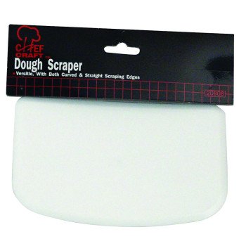 Chef Craft 20808 Dough Scraper, 6 in L, 4 in W, Plastic, White