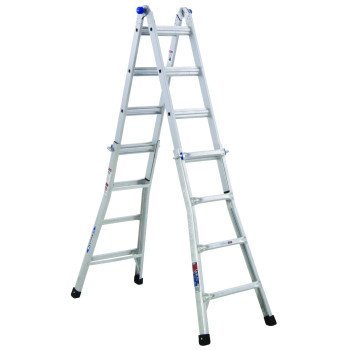 Werner MT-17 Telescoping Multi-Ladder, 18 ft 1 in Max Reach H, 16-Step, 300 lb, Type IA Duty Rating, 1-1/4 in D Step